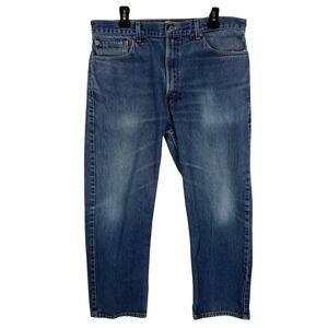Levi's 505 Jeans Men 37x30 Blue Denim 5-Pockets Regular Fit Straight Leg Zip Fly